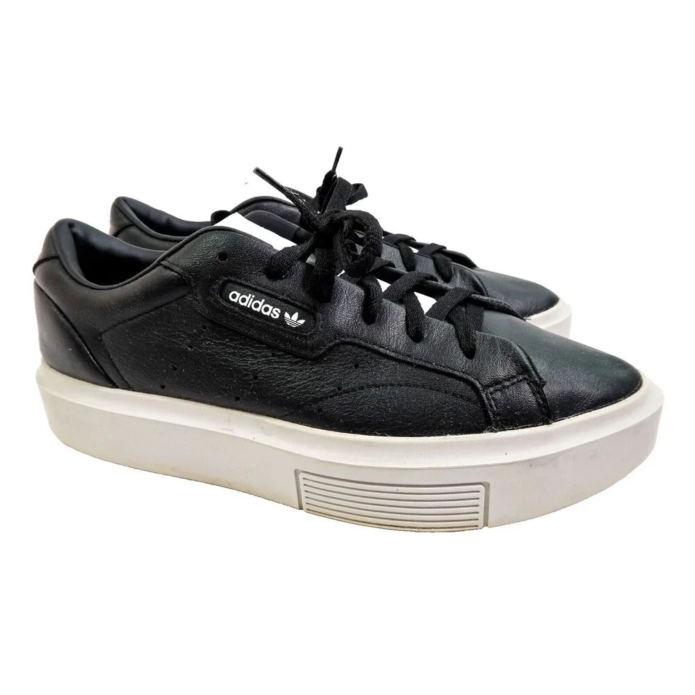 Adidas Sleek Super Chunky Sole Women's Size 10 Lace Up Low Top White Black
